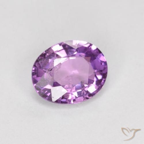 Zafiro Púrpura oscuro medio natural de 0.51 ct, Ovalada, VS-SI