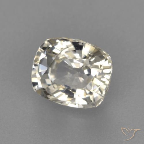 Zafiro Amarillo pálido natural de 1.18 ct, Forma Cojín, VVS-VS