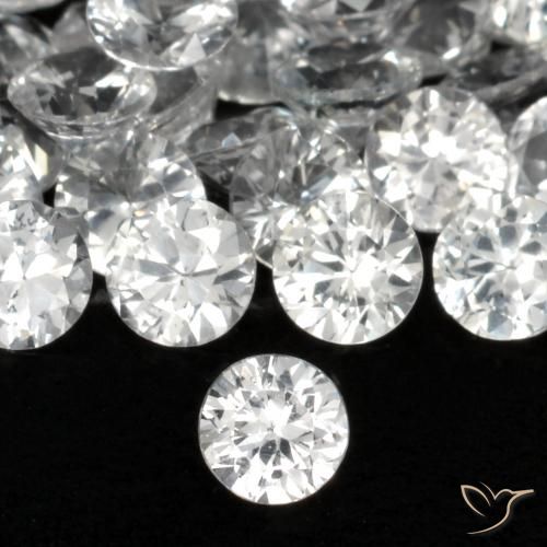 0.19ct Natural Blanco claro Zafiro, Redondo, VS