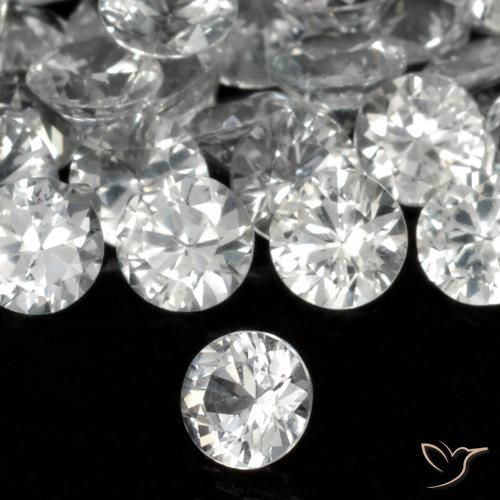 Zafiro Blanco claro natural de 0.19 ct, Redondo, VS