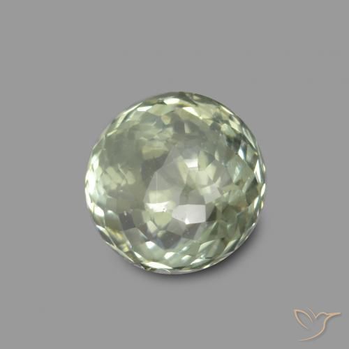Zafiro Verde medio natural de 0.64 ct, Redondo, VS-SI