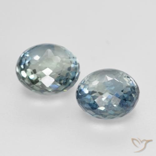 Gemas de Zafiro Azul verdoso natural de 0.99 ct, Redondo, VS