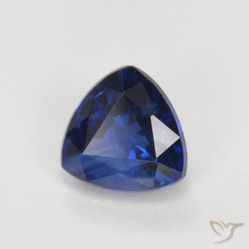 Zafiro Azul oscuro natural de 0.53 ct, Trillón, VS