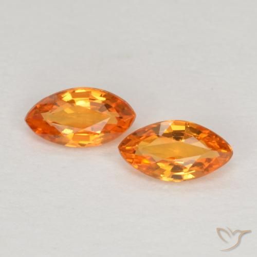 0.37ctw Natural Naranja claro Zafiro, Marquesa, VVS-VS