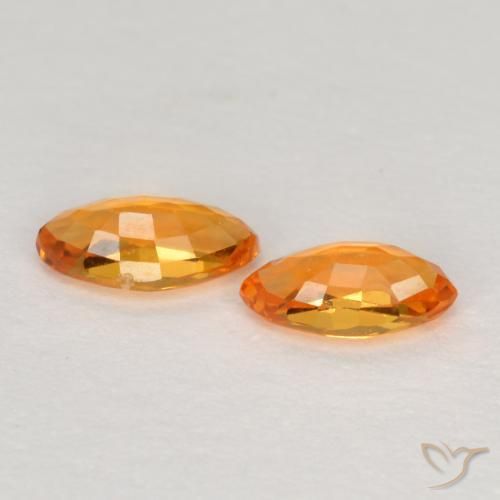Gemas de Zafiro Naranja claro natural de 0.39 ct, Marquesa, VVS-VS