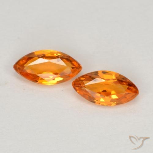 0.40ctw Natural Naranja claro Zafiro, Marquesa, VVS-VS