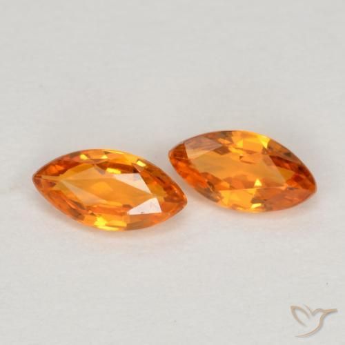 Gemas de Zafiro Naranja claro natural de 0.40 ct, Marquesa, VVS-VS