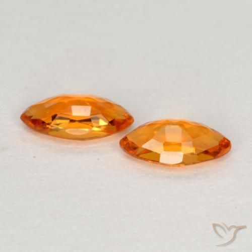 Gemas de Zafiro Naranja claro natural de 0.40 ct, Marquesa, VVS-VS