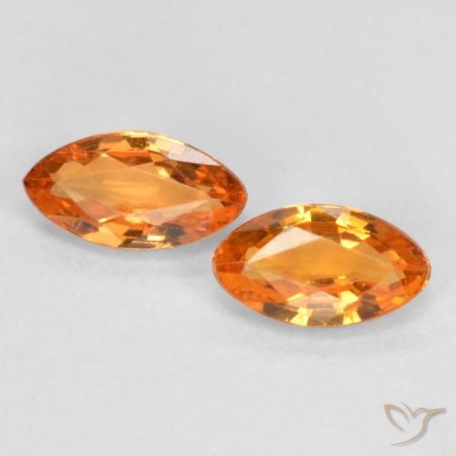 0.40ctw Natural Naranja claro Zafiro, Marquesa, VVS-VS