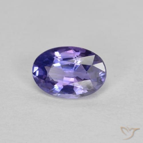 Zafiro Púrpura oscuro natural de 0.49 ct, Ovalada, VS