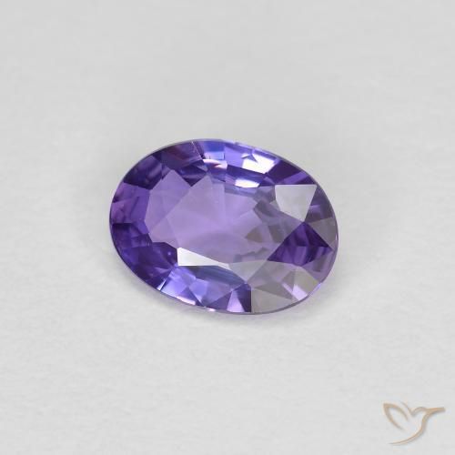 Zafiro Violeta oscuro natural de 0.42 ct, Ovalada, VVS-VS