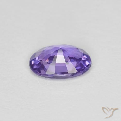 Zafiro Violeta oscuro natural de 0.42 ct, Ovalada, VVS-VS