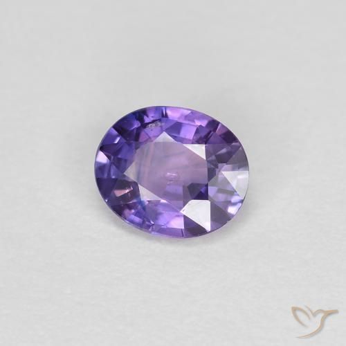 Zafiro Violeta oscuro natural de 0.38 ct, Ovalada, VS