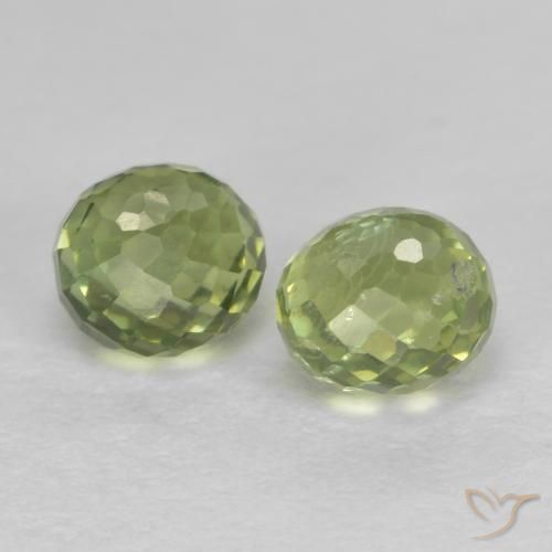 Gemas de Zafiro Verde amarillento natural de 1.04 ct, Redondo, VS