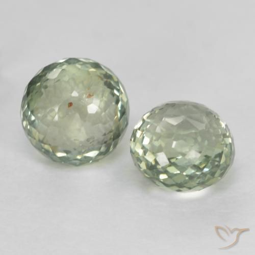 Gemas de Zafiro Verde bosque claro natural de 1.15 ct, Redondo, VS