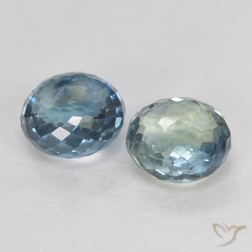 Gemas de Zafiro Azul verdoso natural de 0.74 ct, Redondo, VS