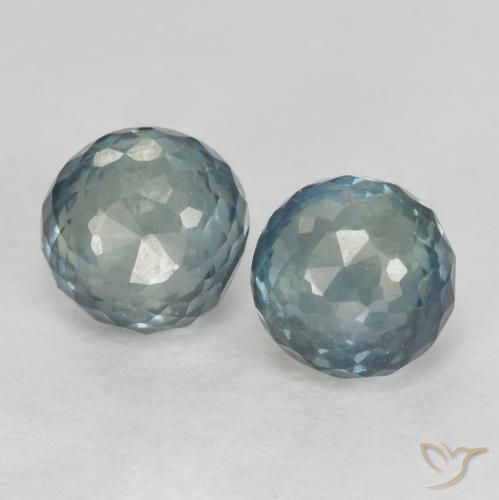 Gemas de Zafiro Azul verdoso natural de 0.94 ct, Redondo, VS