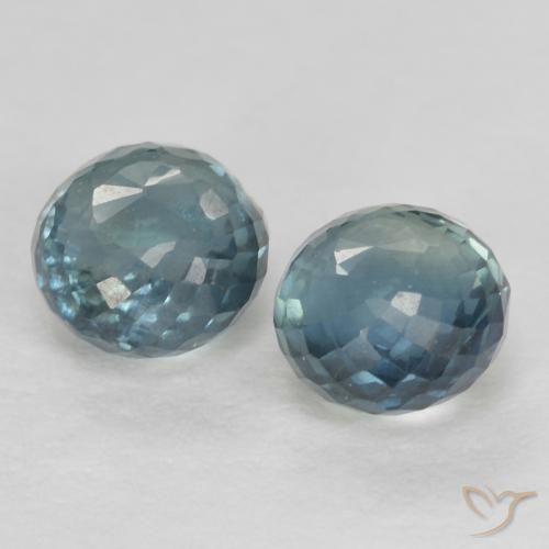 Gemas de Zafiro Azul verdoso natural de 0.94 ct, Redondo, VS