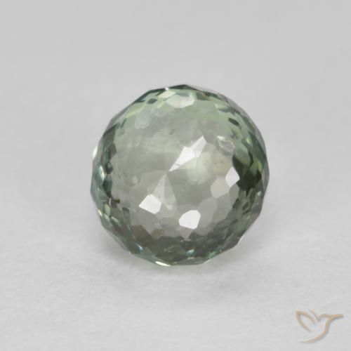Zafiro Verde musgoso natural de 0.55 ct, Redondo, VS