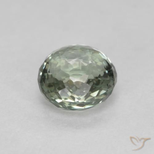 Zafiro Verde musgoso natural de 0.55 ct, Redondo, VS