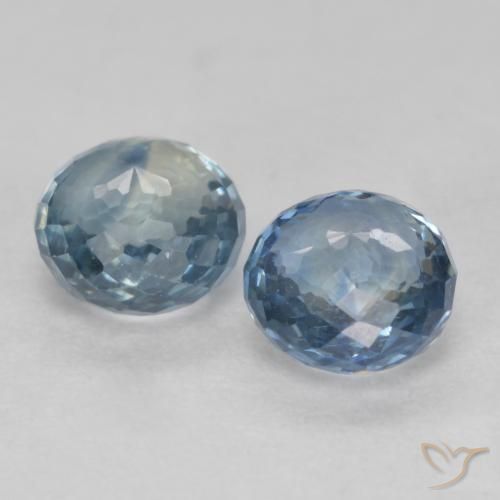 Gemas de Zafiro Azul verdoso natural de 0.86 ct, Redondo, VS