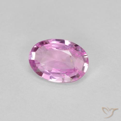 Zafiro Rosado púrpura real claro natural de 0.54 ct, Ovalada, VVS