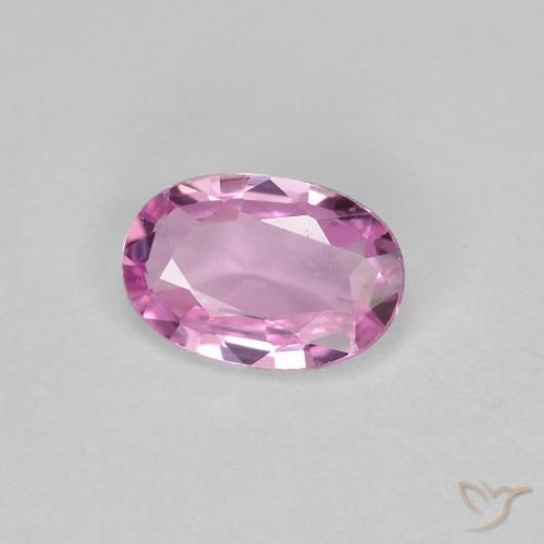 Zafiro Rosado púrpura real natural de 0.58 ct, Ovalada, VVS