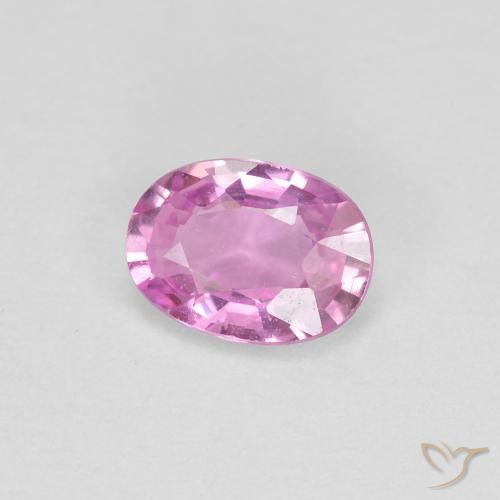 Zafiro Rosado púrpura real claro natural de 0.65 ct, Ovalada, VVS