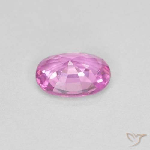 Zafiro Rosado púrpura real claro natural de 0.65 ct, Ovalada, VVS