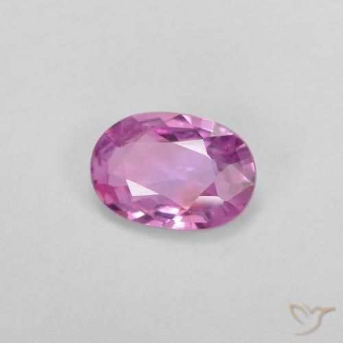 Zafiro Púrpura rosado natural de 0.55 ct, Ovalada, VVS