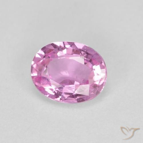 Zafiro Rosado púrpura real claro natural de 0.43 ct, Ovalada, VVS-VS