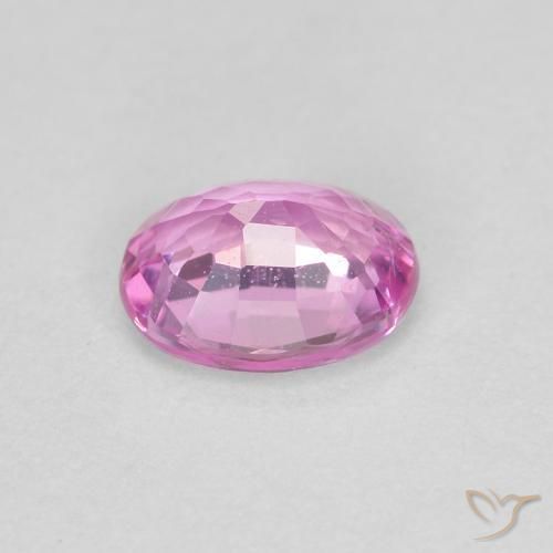 Zafiro Rosado púrpura real claro natural de 0.43 ct, Ovalada, VVS-VS