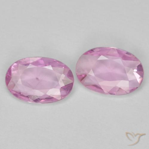Gemas de Zafiro Rosado púrpura real muy claro natural de 0.72 ct, Ovalada, VS