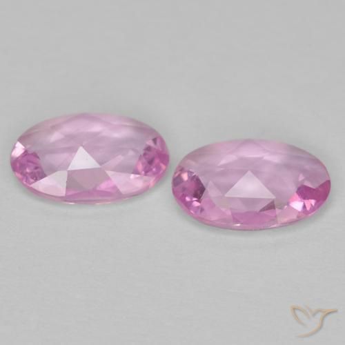 Gemas de Zafiro Rosado púrpura real muy claro natural de 0.72 ct, Ovalada, VS