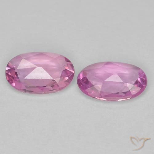Gemas de Zafiro Rosado medio natural de 0.84 ct, Ovalada, VS