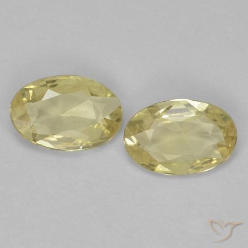 0.78ctw Natural Amarillo dijón muy claro Zafiro, Ovalada, VVS-VS