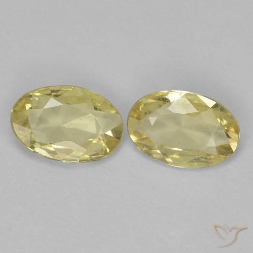 Gemas de Zafiro Amarillo dijón muy claro natural de 0.78 ct, Ovalada, VVS-VS