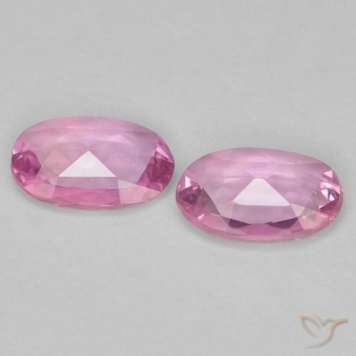 Gemas de Zafiro Rosado púrpura real muy claro natural de 0.73 ct, Ovalada, VS
