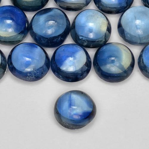 Zafiro Azul marino natural de 0.36 ct, Redondo, Transparente
