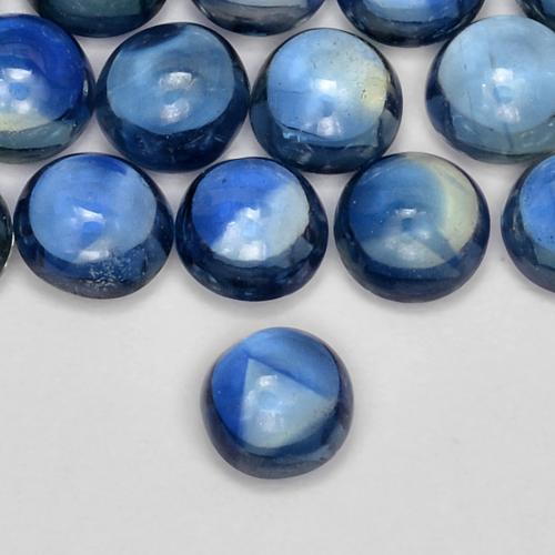 Zafiro Azul marino natural de 0.36 ct, Redondo, Transparente