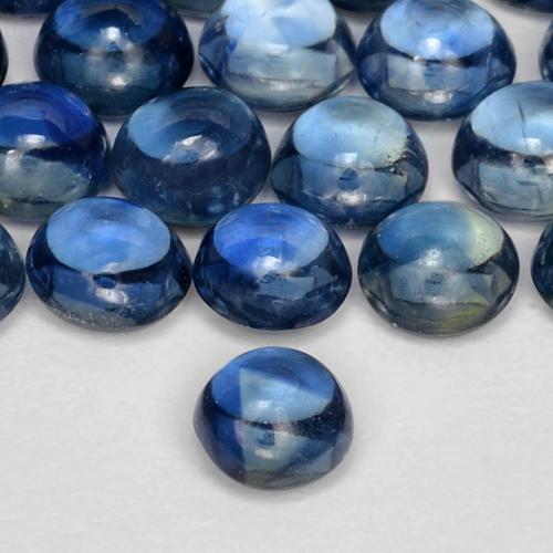 Zafiro Azul marino natural de 0.36 ct, Redondo, Transparente