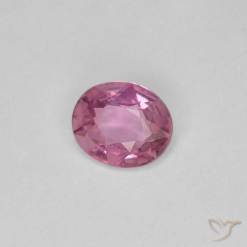 Zafiro Rosa oscuro natural de 0.54 ct, Ovalada, VVS-VS