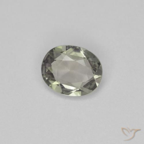 Zafiro Verde terroso natural de 0.73 ct, Ovalada, VVS-VS