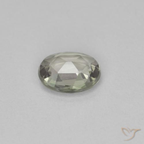 Zafiro Verde terroso natural de 0.73 ct, Ovalada, VVS-VS