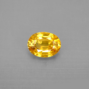 Zafiro amarillo natural de 1,31 ct, corte óvalo, VVS-VS