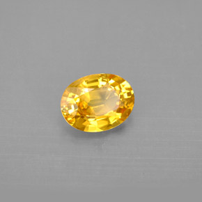 Zafiro amarillo natural de 1,31 ct, corte óvalo, VVS-VS