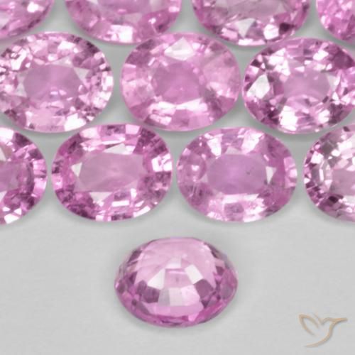 Zafiro Rosado púrpura real claro natural de 0.39 ct, Ovalada, VS