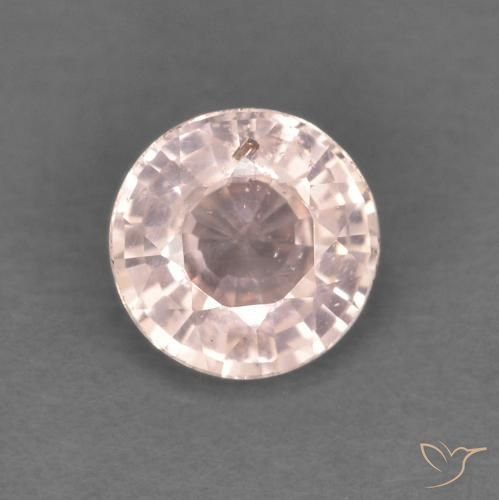 Zafiro Naranja claro natural de 0.39 ct, Redondo, VS
