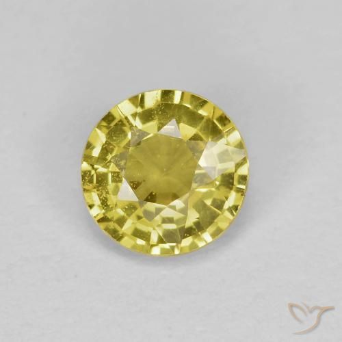 0.42ct Natural Amarillo medio Zafiro, Redondo, VS