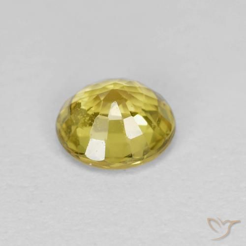 Zafiro Amarillo medio natural de 0.42 ct, Redondo, VS